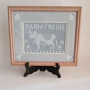 Vintage "Farm Fresh" Lace Art Framed